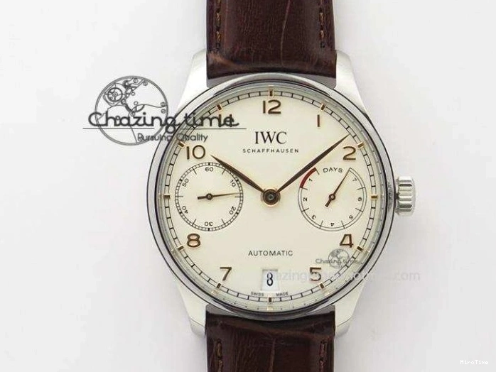 MIROTIME 0701 Lightweight Portuguese Tourbillon IW504602 SS ZF Best Edition Gray Dial on Brown Leather Strap 7177